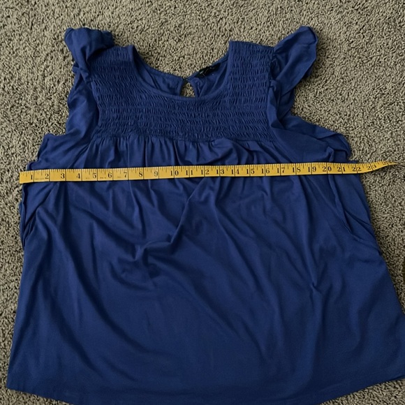 Banana Republic Periwinkle Blue Cotton Shirt w/Ruffle Sleeve - Picture 5 of 5